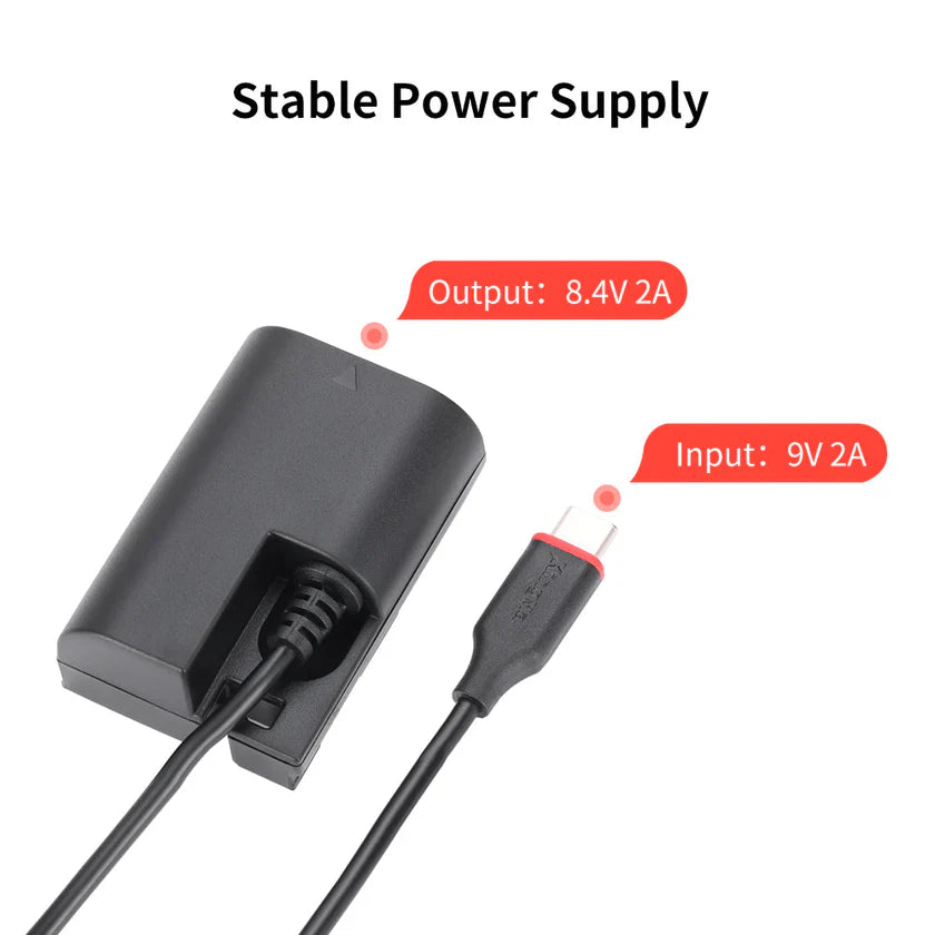 KINGMA TC-LPE6 LP-E6 USB-C REPLACEMENT DUMMY BATTERY ADAPTER FOR CANON