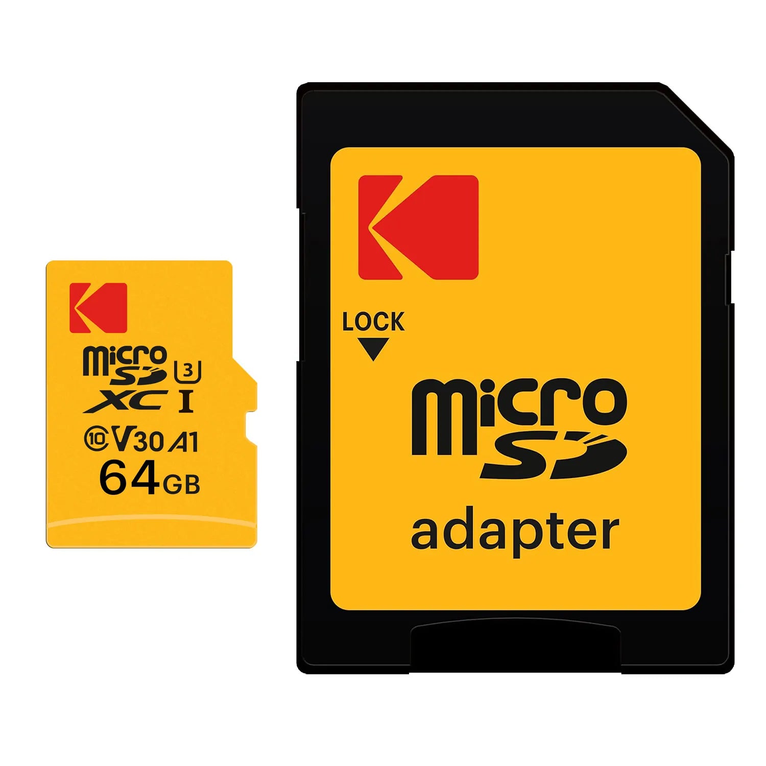 KODAK MICRO SDXC 64GB UHS-I U3 V30 MEMORY CARD ULTRA PERFORMANCE FOR 4K CAPTURE