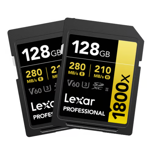 LEXAR SDXC UHS-II PRO 128GB 280mb/s MEMORY CARD (Twin Pack)