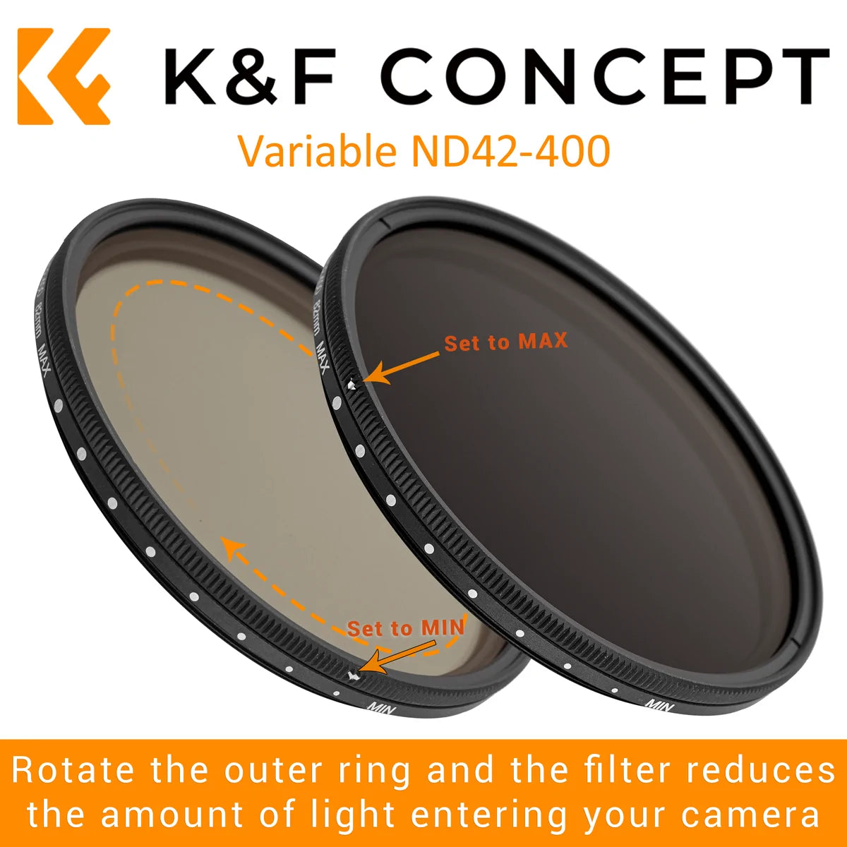 K&F CONCEPT VARIABLE ND2-400 HMC 49MM FILTER C-SERIES