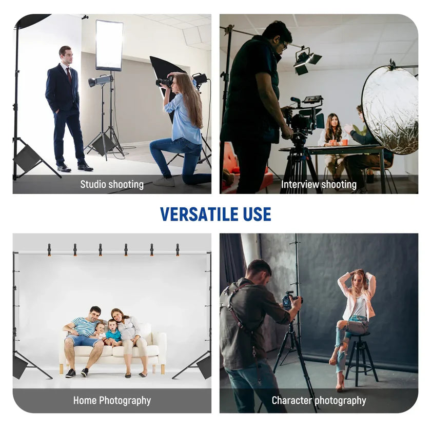 NEEWER 2.6X3M LIGHTWEIGHT BACKDROP STAND WITH CLAMPS & SANDBAGS