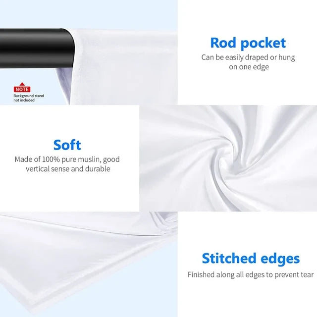 Neewer 3x3.6m White Polyester Fabric Backdrop Camera tek
