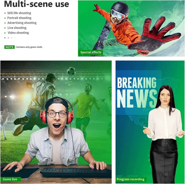 NEEWER 3X6M CHROMA-KEY GREEN POLYESTER BACKDROP