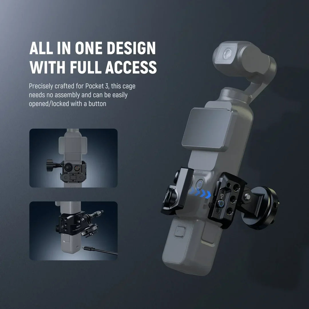 NEEWER AC009 PRO METAL CAGE FOR DJI OSMO POCKET 3 & BRACKET