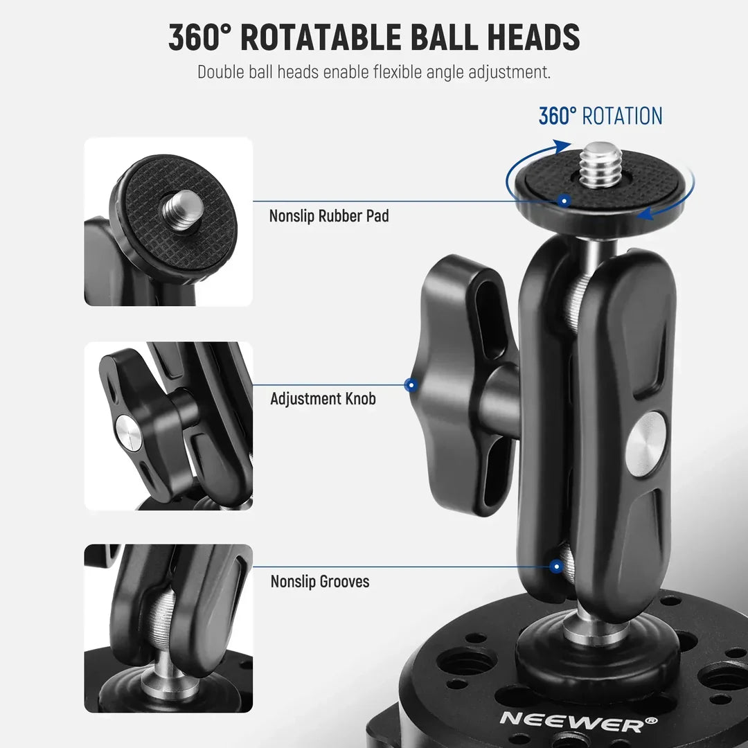 NEEWER CA013 6 INCH CAMERA SUCTION MOUNT WITH BALL HEAD MAGIC ARM