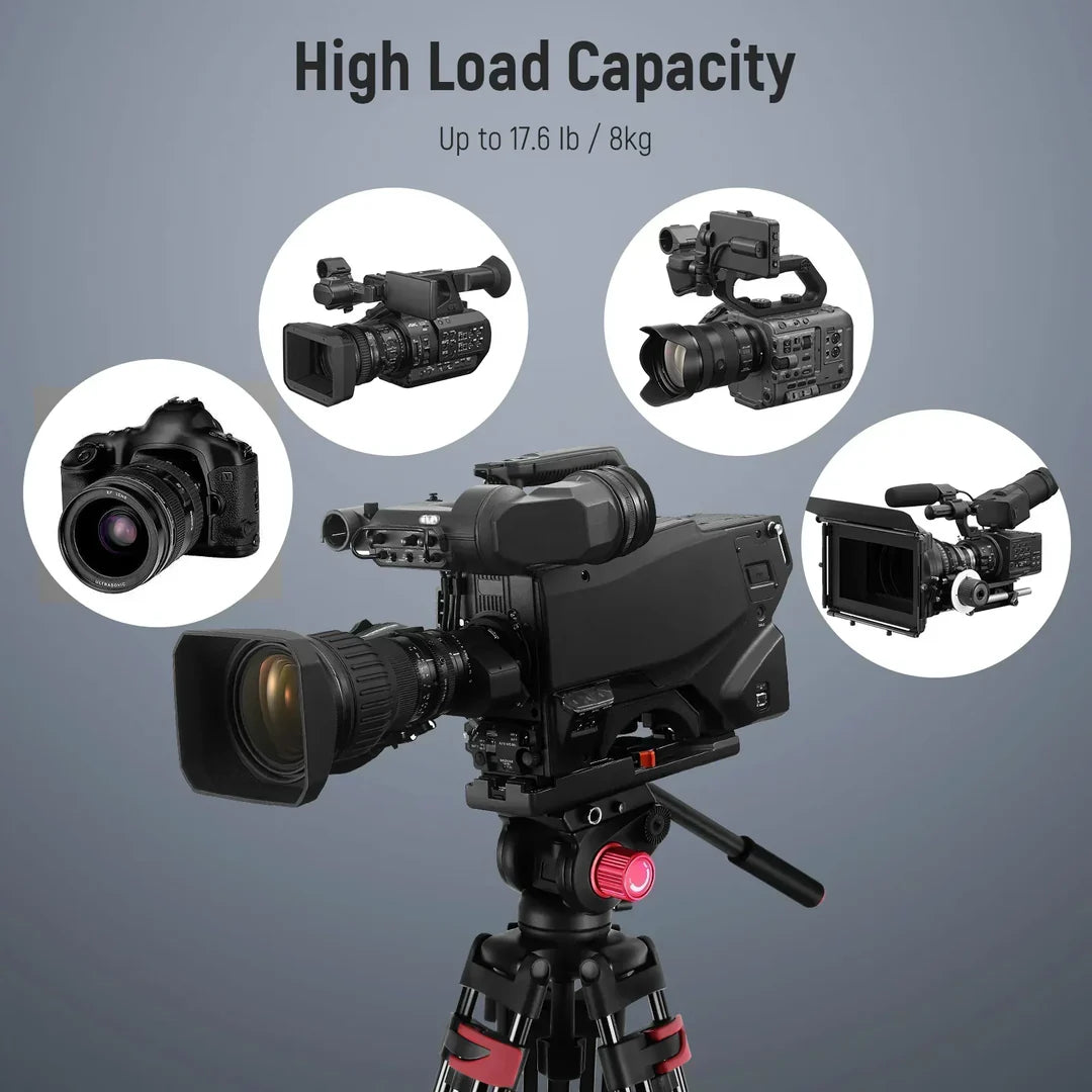 NEEWER DS801 79INCH/200CM ALUMINIUM VIDEO TRIPOD WITH FLUID HEAD