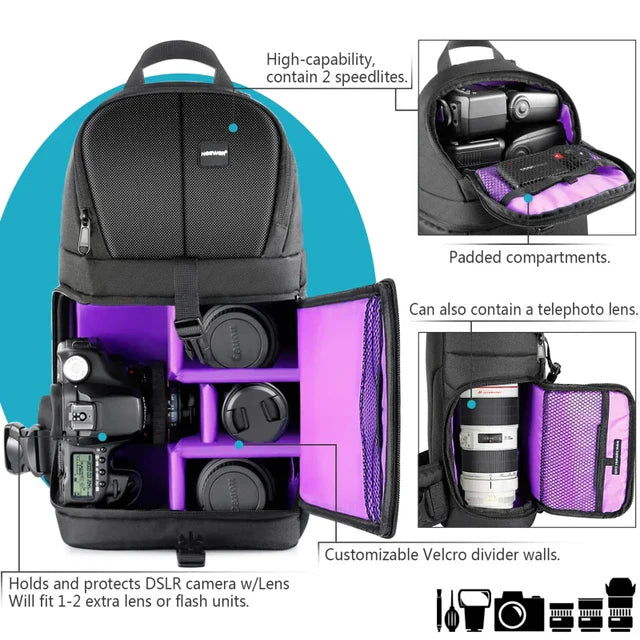 NEEWER NW-XJB02S SLING CAMERA BACKPACK BAG PURPLE