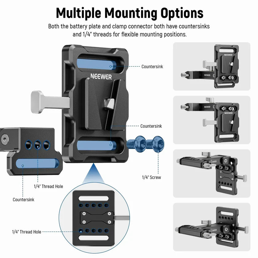 NEEWER PS007 V MOUNT V LOCK BATTERY PLATE FOR 15MM RODS