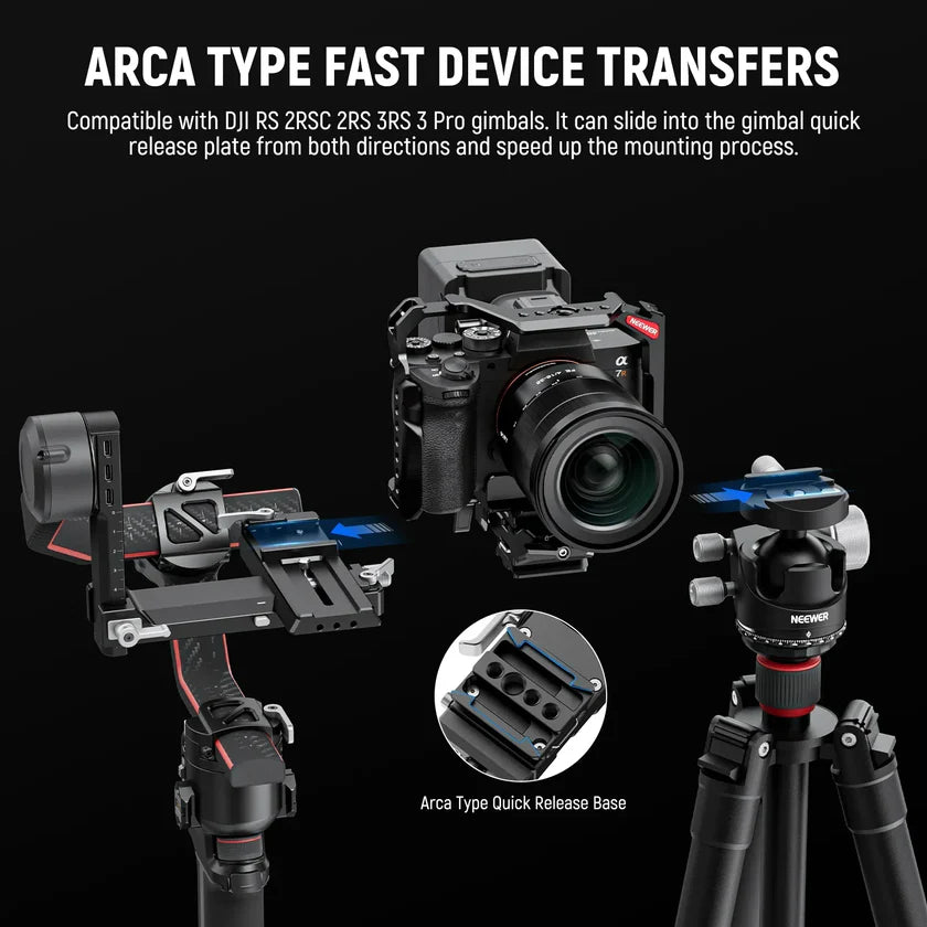 NEEWER PS013 FOLDABLE CAMERA RIG WITH V-MOUNT BATTERY PLATE AND ARCA-TYPE Q-R BASEPLATE
