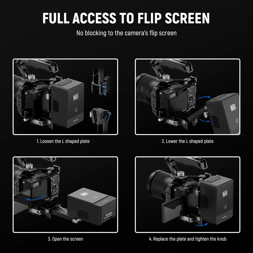 NEEWER PS013 FOLDABLE CAMERA RIG WITH V-MOUNT BATTERY PLATE AND ARCA-TYPE Q-R BASEPLATE