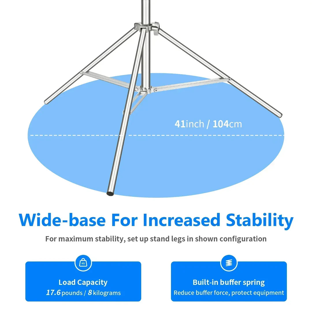 NEEWER ST-300SS 300CM HEAVY-DUTY SILVER S/STEEL SPRING CUSHIONED LIGHT STAND