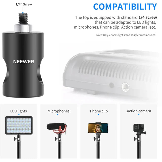 NEEWER ST12 RAPID MULTIFUNCTIONAL LIGHT STAND TIP ADAPTOR (2-PACK)