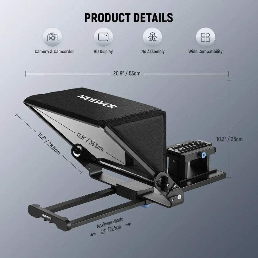Neewer X14 III Teleprompter 14"/36cm with 501PL Quick Release and Remote Control