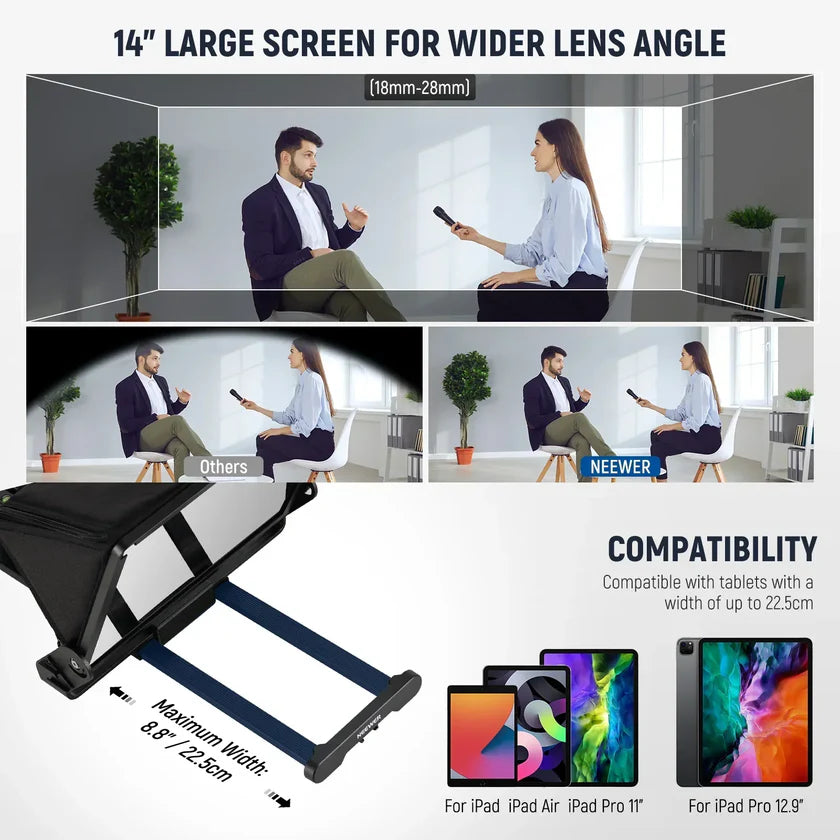 Neewer X14 III Teleprompter 14"/36cm with 501PL Quick Release and Remote Control