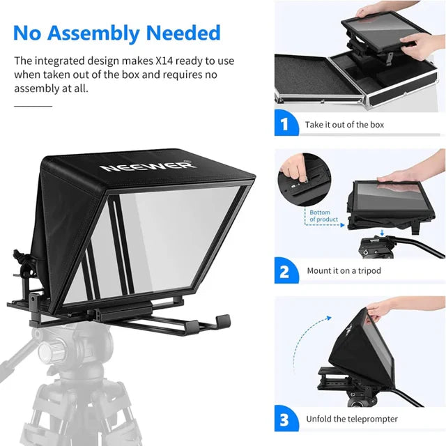 Neewer X14 Pro Teleprompter 14"/36cm with 1/4" Mount and Remote Control