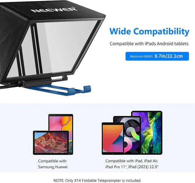 Neewer X14 Pro Teleprompter 14"/36cm with 1/4" Mount and Remote Control