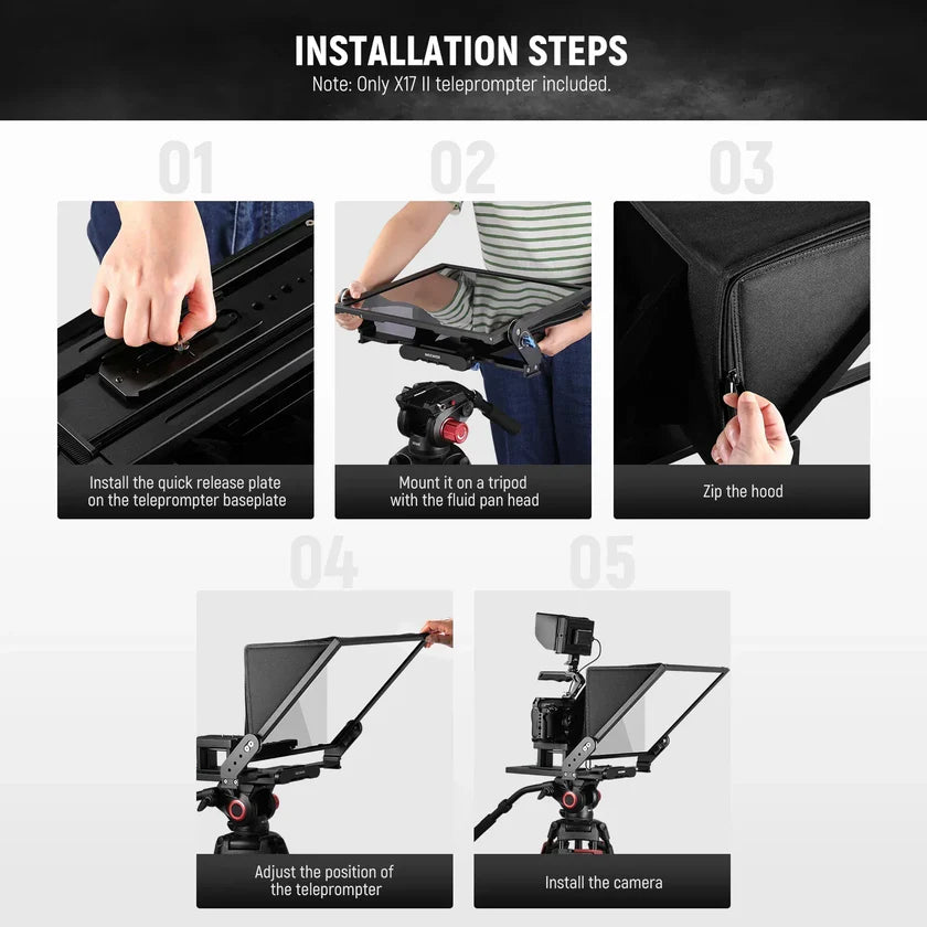 Neewer X17 II Teleprompter 17"/43cm with 501PL Quick Release and Remote Control