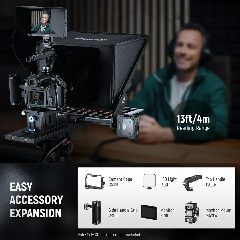 Neewer X17 II Teleprompter 17"/43cm with 501PL Quick Release and Remote Control