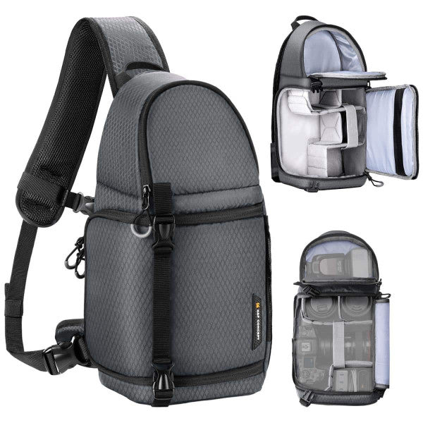 K&F CONCEPT SLIM SHOOTER SLING CAMERA BAG 10L-GREY