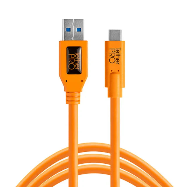 TETHERTOOL THETHERPRO CAMERA TETHER CABLE USB 3.0 USB-C CABLE 4.6M ORANGE (CUC3212-ORG