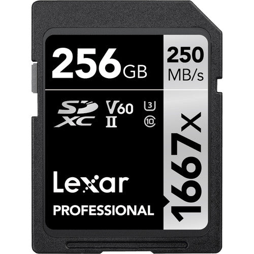 Lexar SDXC UHS-II Pro 256GB 250MB/S Memory Card Silver Series Camera tek