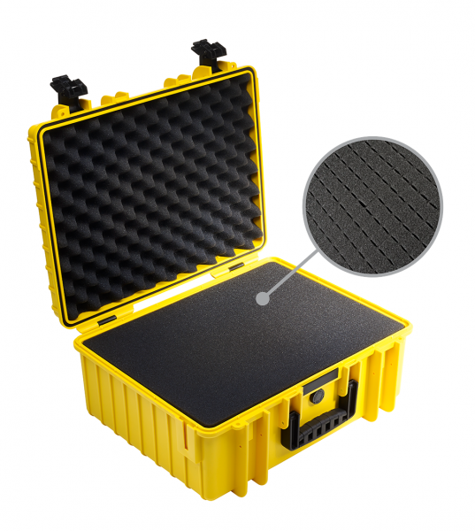 B&W International Type 6000 CASE with Foam – Yellow Camera tek