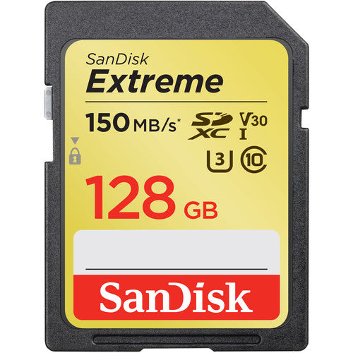 SanDisk 128GB Extreme UHS-I SDXC 150 MB/s Memory Card Camera tek
