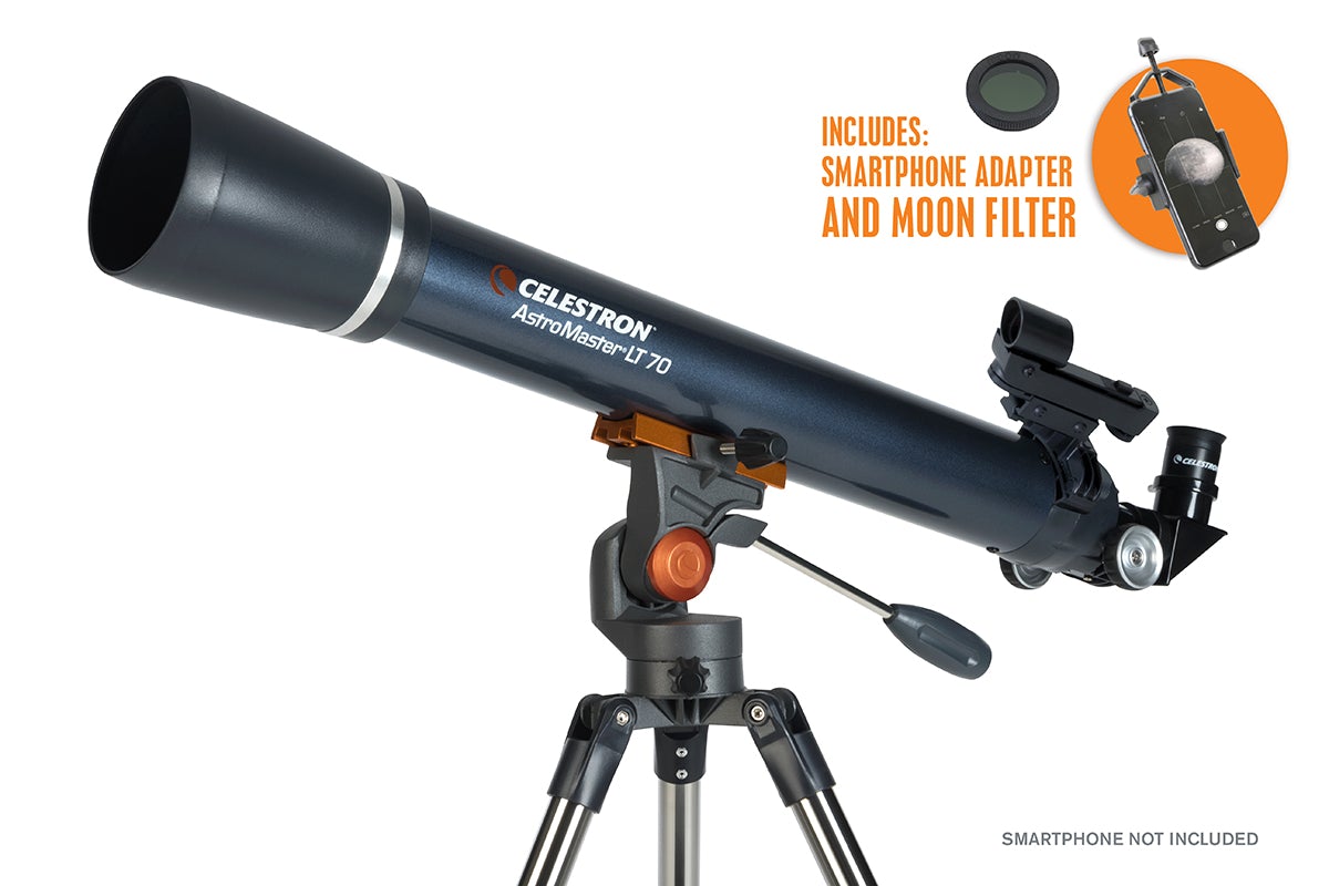 ASTROMASTER LT 70AZ TELESCOPE WITH SMARTPHONE ADAPTER AND MOON FILTER Camera tek