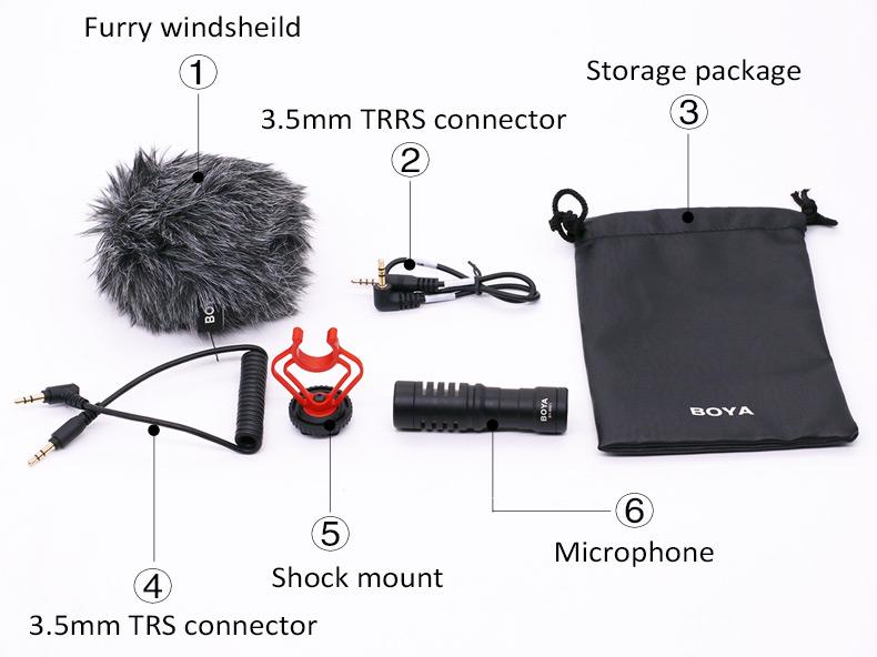 Boya BY-MM1 Universal Cardioid Microphone Camera tek