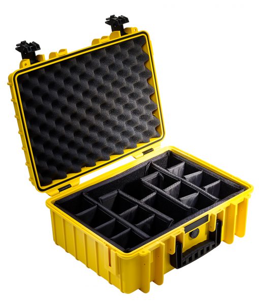 B&W International Type 5000 CASE with Dividers – Yellow Camera tek