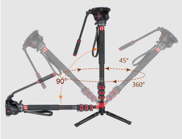 Cayer Aluminum Monopod 1.8M AF34DV (not including tripodhead) Camera tek