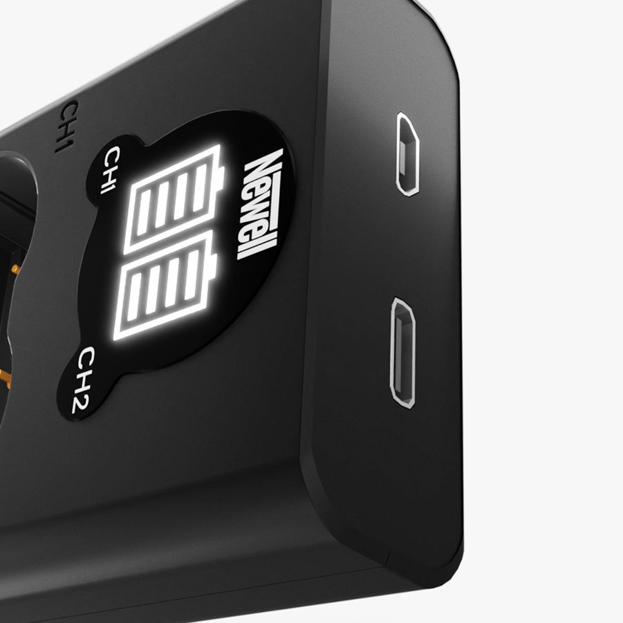 Newell Dual Channel USB-Charger + Batteries for Nikon EN-EL14 Camera tek