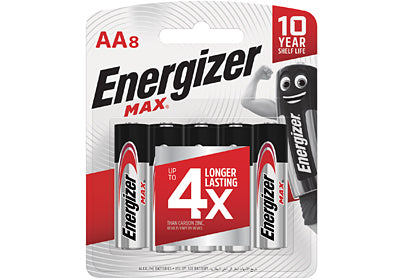 Energizer Max AA 8 Pack Alkaline Camera tek