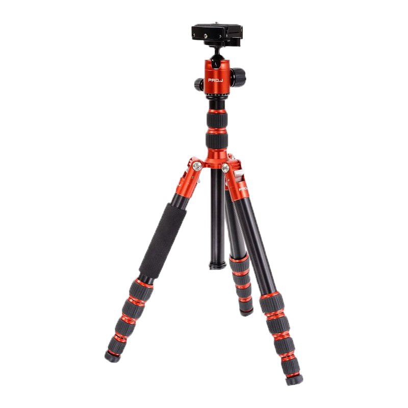 Jenova PRO.J Professional Aluminium Travel Tripod 8kg Load Red-45634RD Camera tek