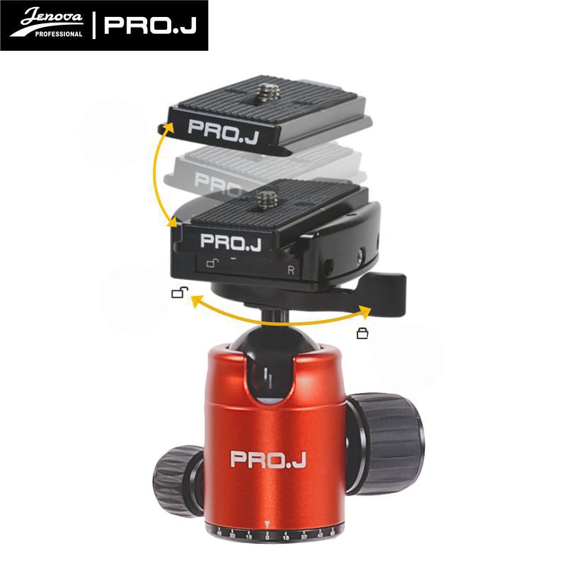 Jenova PRO.J Professional Aluminium Travel Tripod 8kg Load Red-45634RD Camera tek