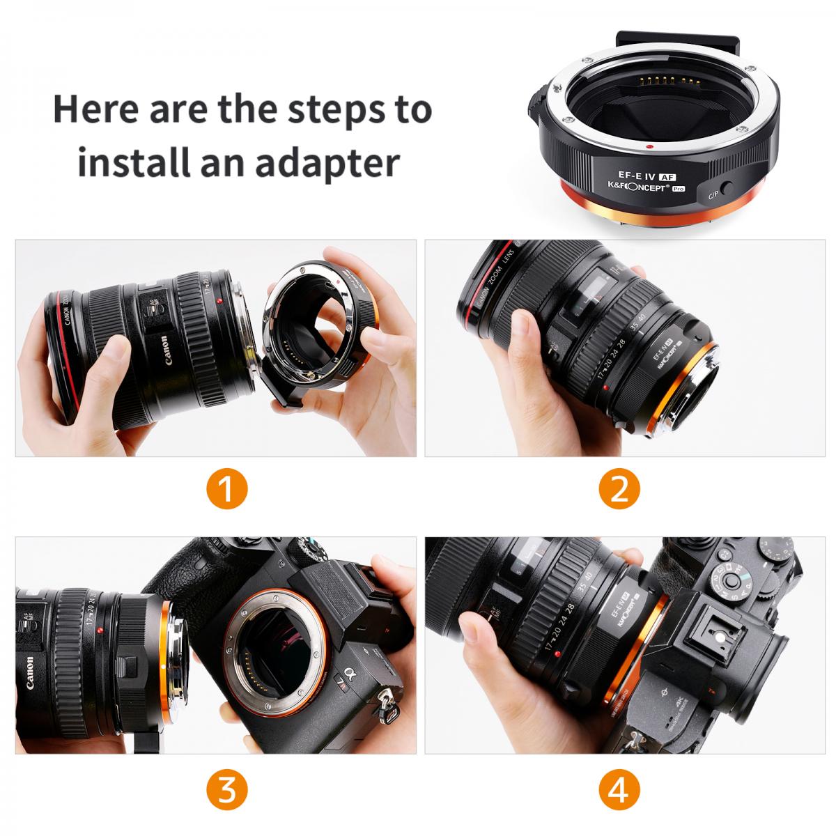 K&F CONCEPT SONY E TO CANON EF | EF-S AUTO FOCUS ADAPTER Camera tek