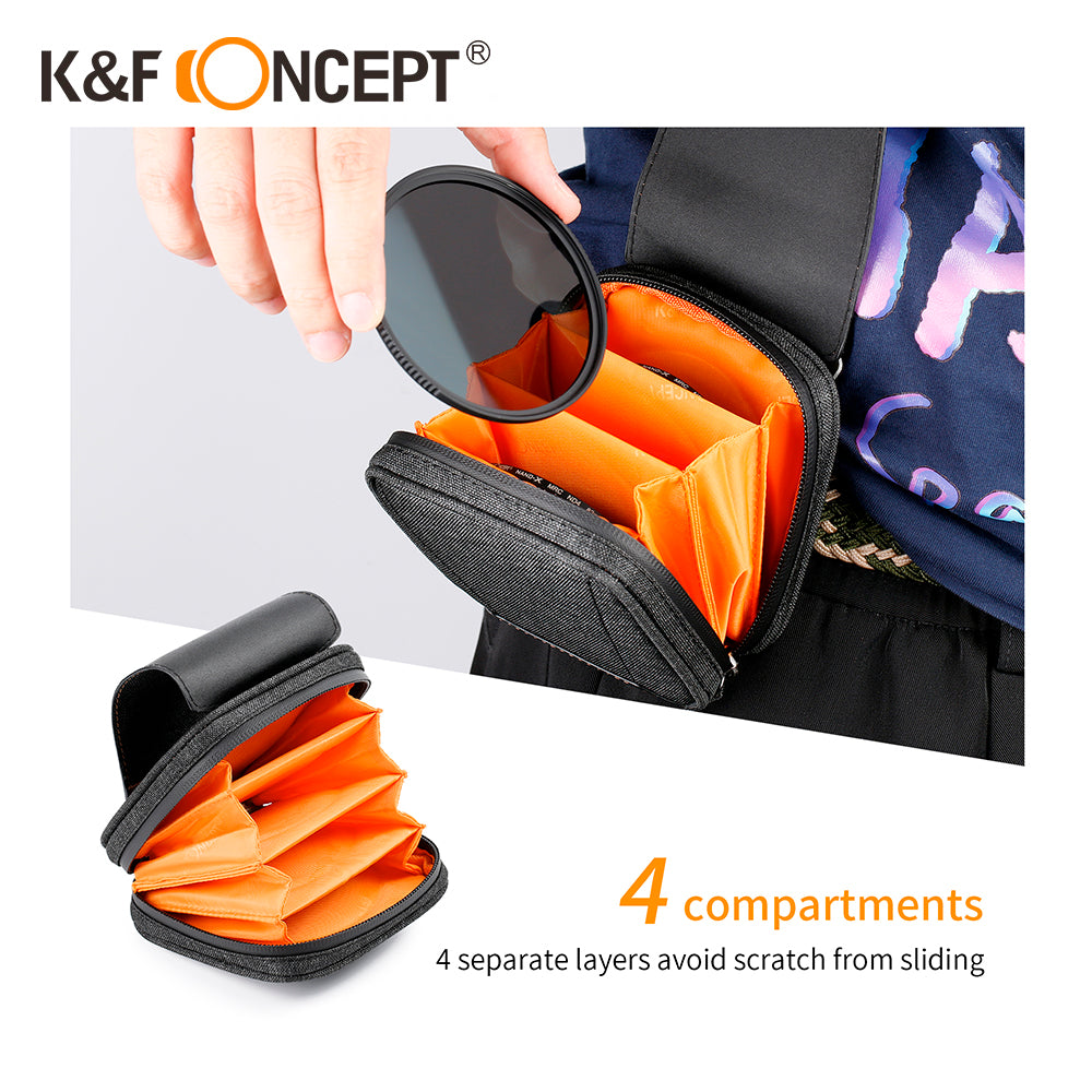 K&F CONCEPT 4 SLOT FILTER POUCH Camera tek