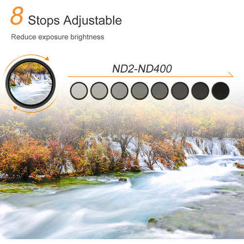 K&F CONCEPT VARIABLE ND2-400 HMC 58MM FILTER Camera tek