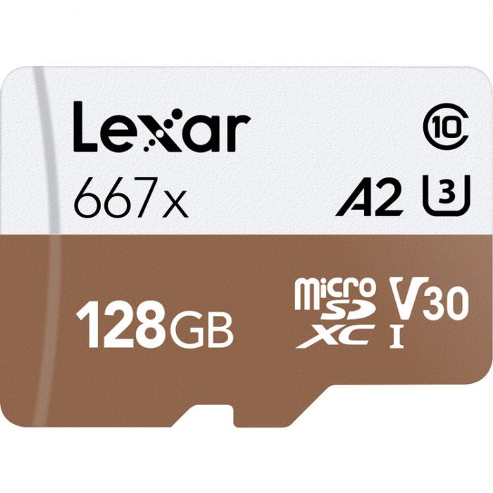 Lexar 128GB High-Speed 677x 100MB/s UHS-I microSDXC Memory Card with SD Adapter Camera tek