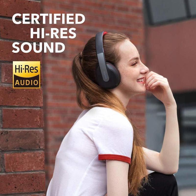 Anker Soundcore Life Q10 Wireless Over-Ear Headphones With Mic - Black/Red Camera tek