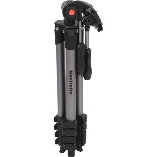 Manfrotto Compact Advanced Aluminium Tripod - 3-way head (Black) Camera tek