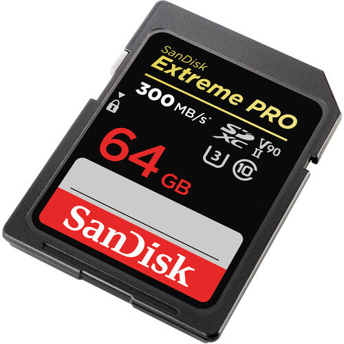 SanDisk Extreme Pro 64GB UHS-II V90 SDXC Memory Card (300MB/s) Camera tek