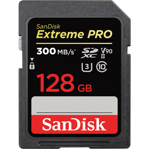 SanDisk Extreme Pro 128GB UHS-II V90 SDXC Memory Card (300MB/s) Camera tek