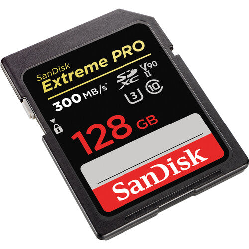 SanDisk Extreme Pro 128GB UHS-II V90 SDXC Memory Card (300MB/s) Camera tek