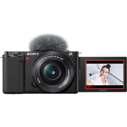 Sony ZV-E10 Mirrorless Camera with 16-50mm Lens (Black) + Free Grip Camera tek