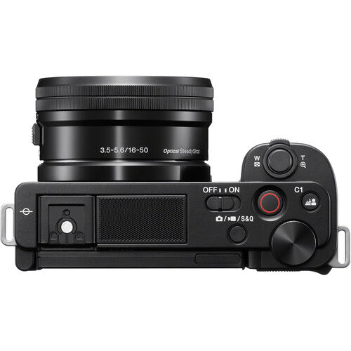 Sony ZV-E10 Mirrorless Camera with 16-50mm Lens (Black) + Free Grip Camera tek