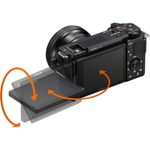 Sony ZV-E10 Mirrorless Camera with 16-50mm Lens (Black) + Free Grip Camera tek