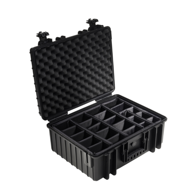 B&W International Type 6000 CASE with Dividers – Black Camera tek