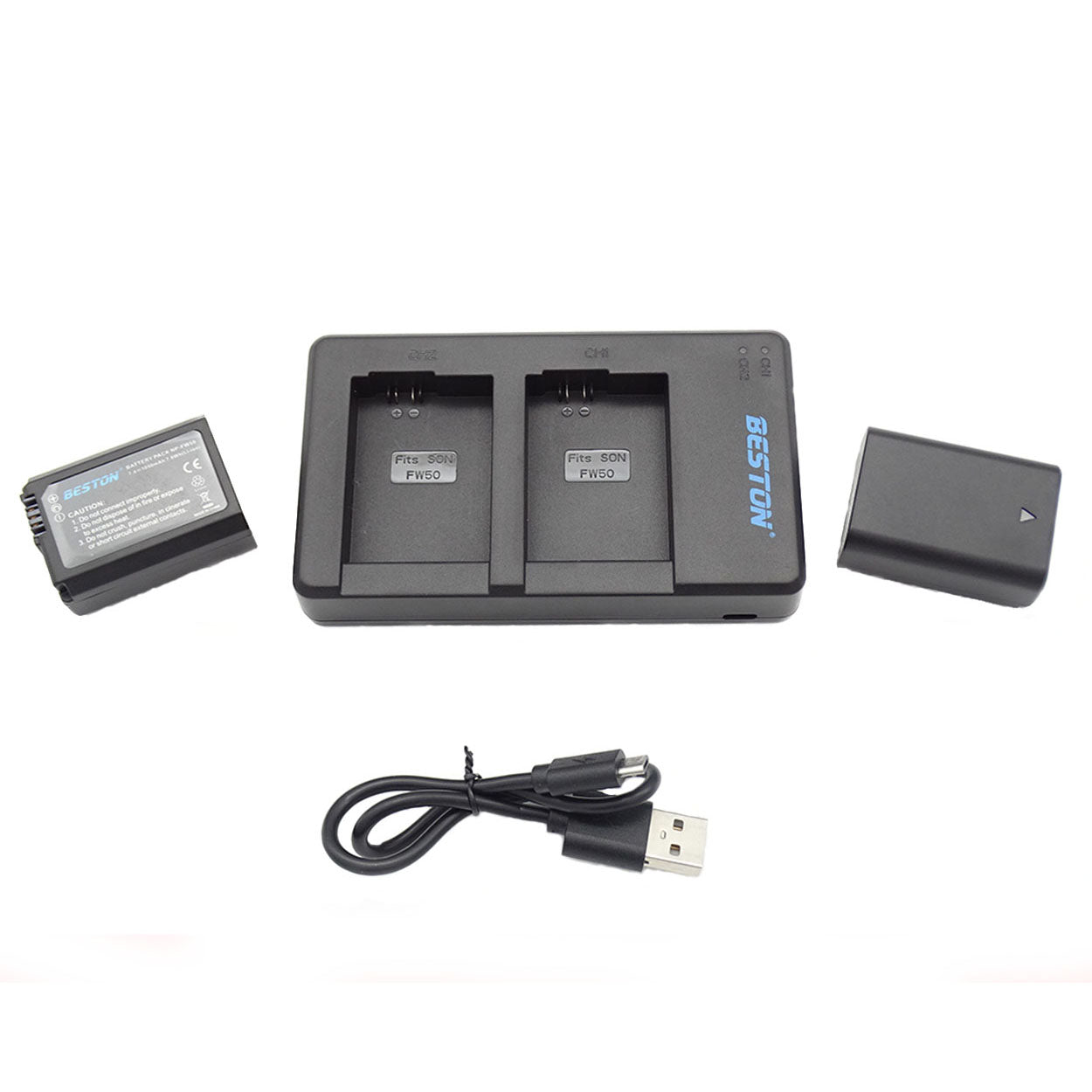 Beston Dual Charger and 2 Battery Kit for Sony NP-FW-50 Camera tek