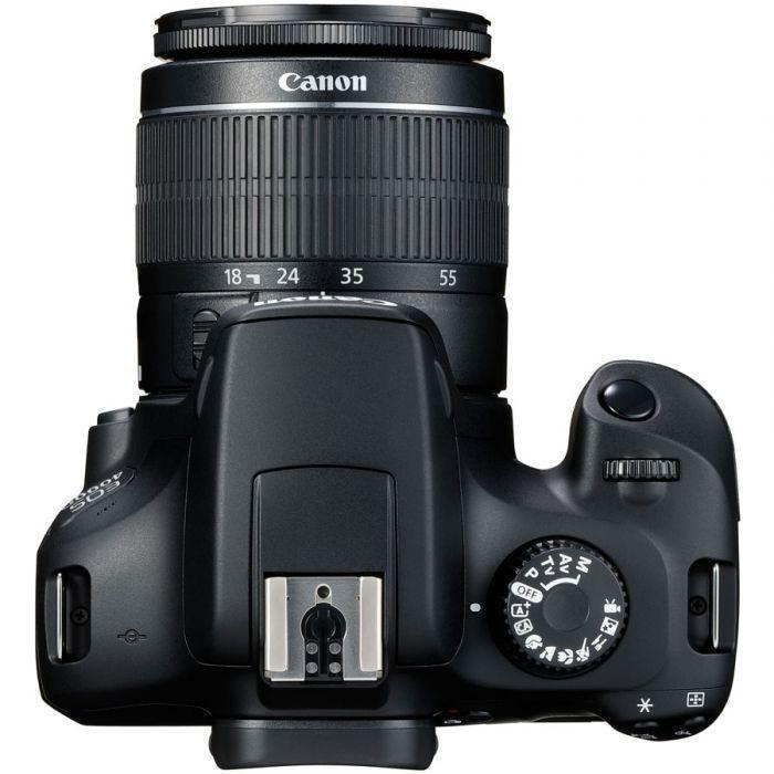 Canon EOS 4000D DSLR with EF-S 18-55mm DC III & EF 75-300mm f/4-5.6 III Camera tek